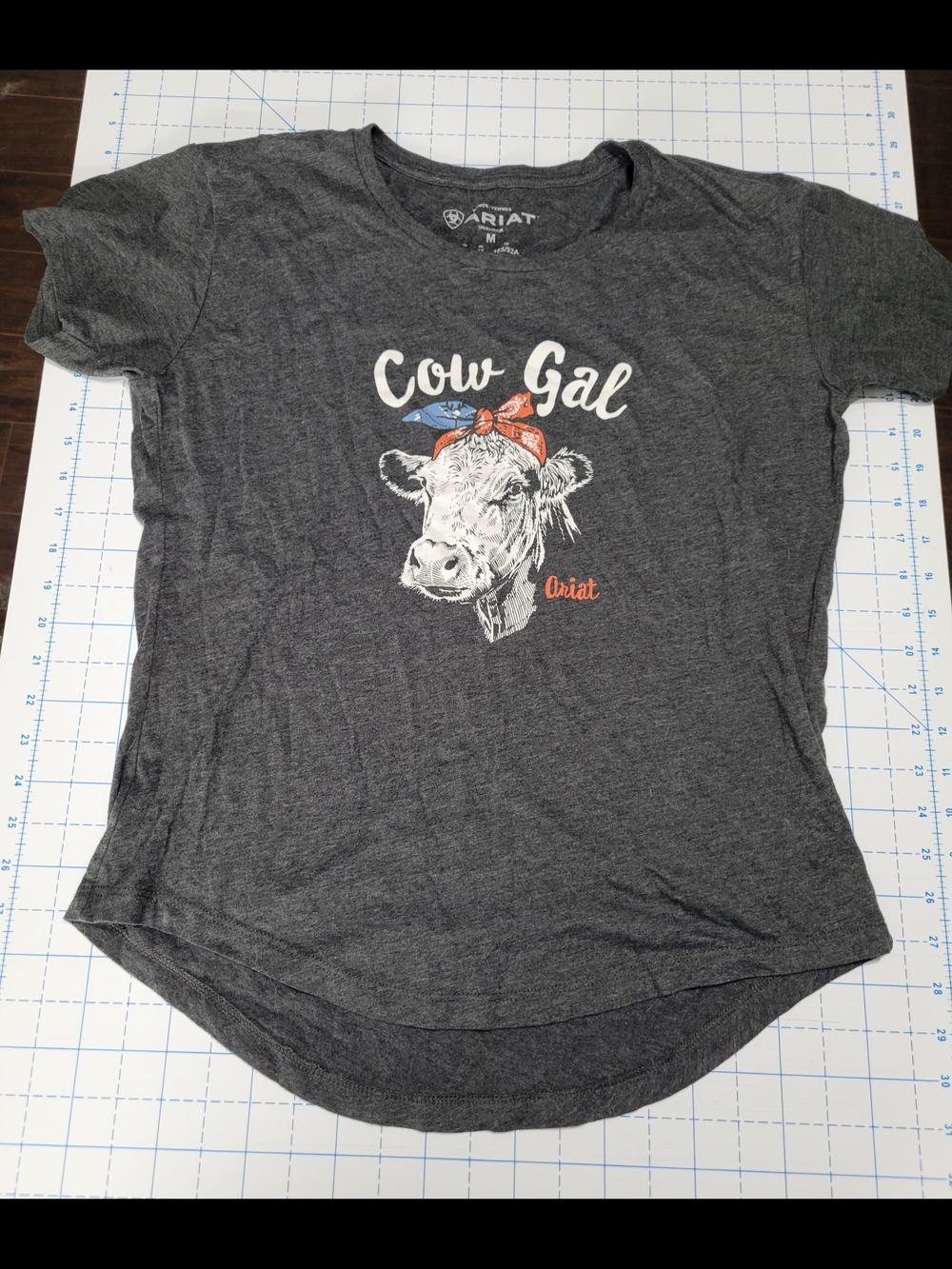 Ariat 'Cow Gal' Graphic Tee - Charcoal